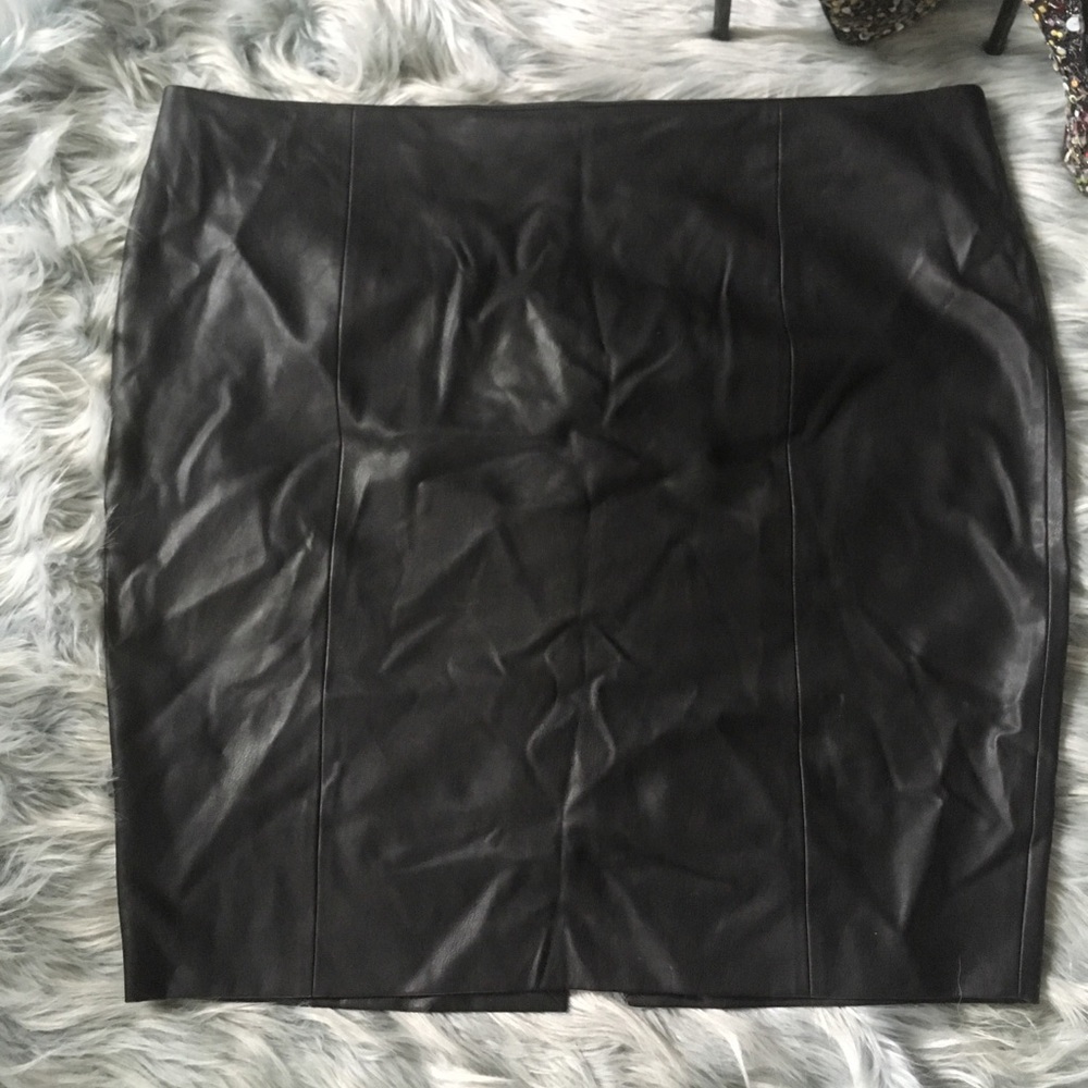 Boutique + Faux Leather Pencil Skirt